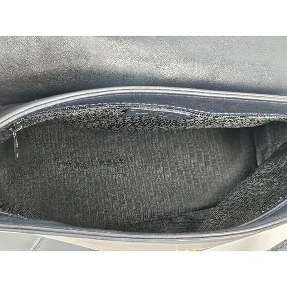 LANCEL VINTAGE BLACK LEATHER SHOULDER BAG – FRONT FLAP – MADE IN ITALY 10"x8"x4" - Picture 10 of 16